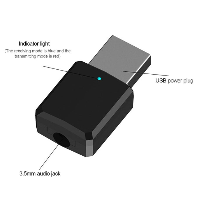 Receptor de Audio Bluetooth5.0 Adaptador Bluetooth USB Transmisor Bluetooth Compatible con Win8/10