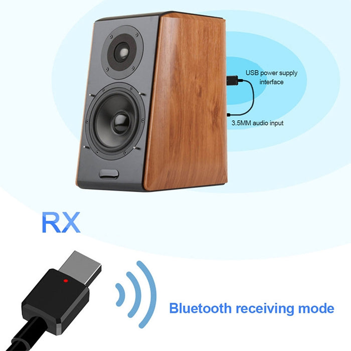Receptor de Audio Bluetooth5.0 Adaptador Bluetooth USB Transmisor Bluetooth Compatible con Win8/10