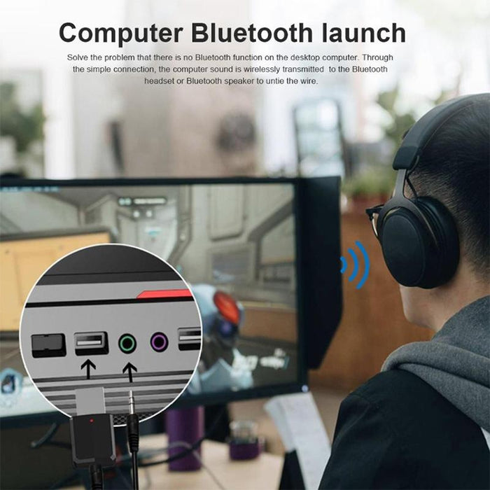 Receptor de Audio Bluetooth5.0 Adaptador Bluetooth USB Transmisor Bluetooth Compatible con Win8/10