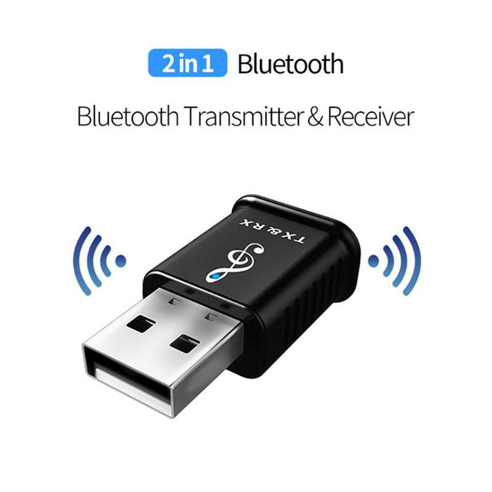 MSD168 2 en 1 Transmisor receptor Bluetooth Mini 3,5mm AUX estéreo inalámbrico Bluetooth 5,0 adaptador para coche TV PC MP3