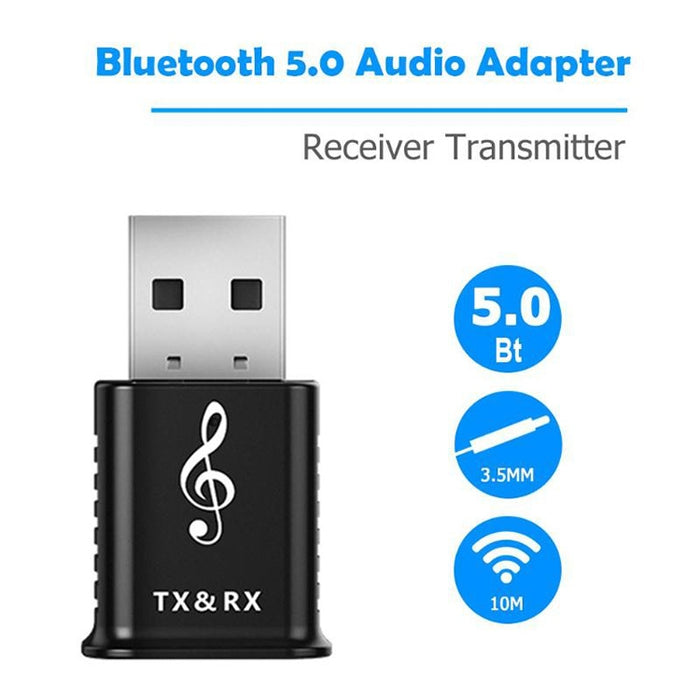MSD168 2 en 1 Transmisor receptor Bluetooth Mini 3,5mm AUX estéreo inalámbrico Bluetooth 5,0 adaptador para coche TV PC MP3