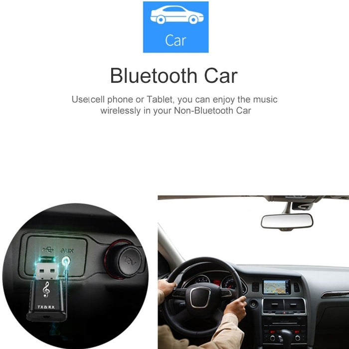 MSD168 2 en 1 Transmisor receptor Bluetooth Mini 3,5mm AUX estéreo inalámbrico Bluetooth 5,0 adaptador para coche TV PC MP3