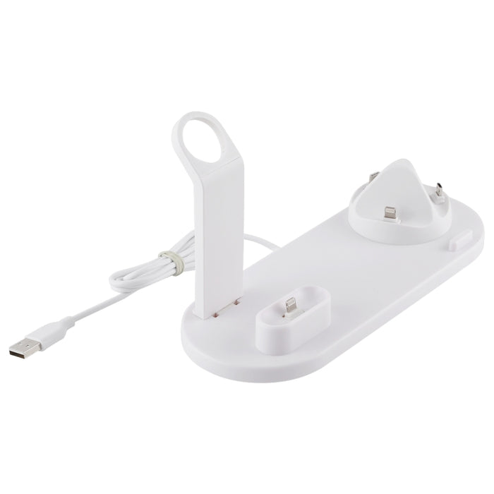 Base de carga inalámbrica giratoria HQ-UD15 con soporte para teléfonos / iWatches / AirPods (plateado)