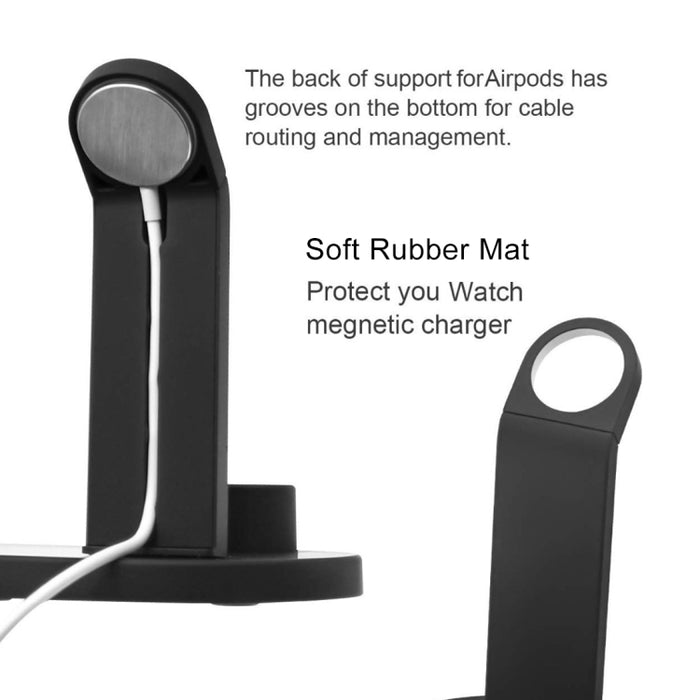 Base de carga inalámbrica giratoria HQ-UD15 con soporte para teléfonos / iWatches / AirPods (plateado)