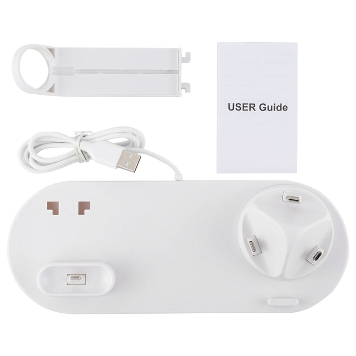 Base de carga inalámbrica giratoria HQ-UD15 con soporte para teléfonos / iWatches / AirPods (plateado)