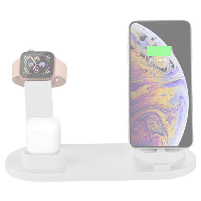 Base de carga inalámbrica giratoria HQ-UD15 con soporte para teléfonos / iWatches / AirPods (plateado)