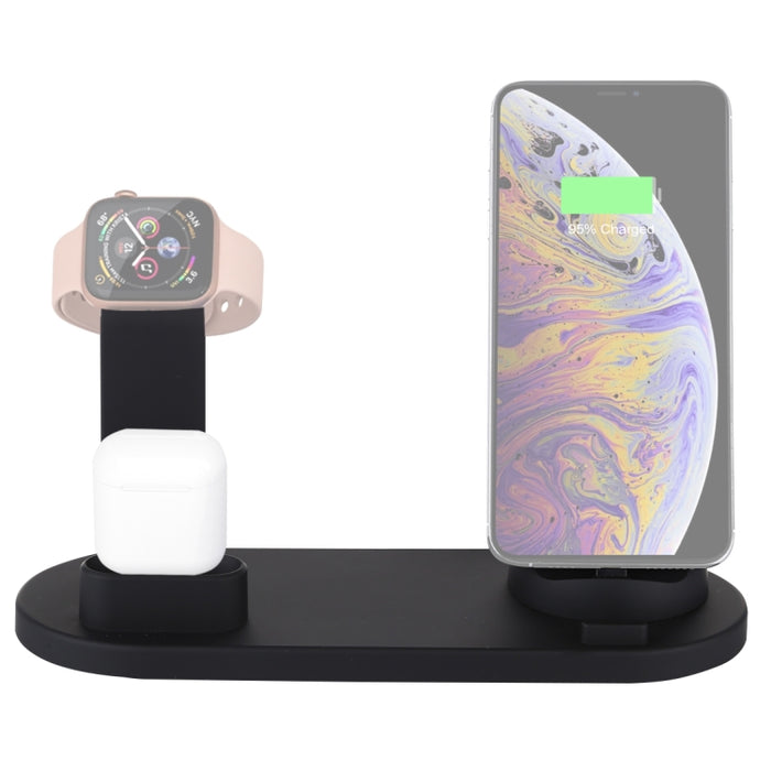 Base de carga inalámbrica giratoria HQ-UD15 con soporte para teléfonos / iWatches / AirPods (plateado)