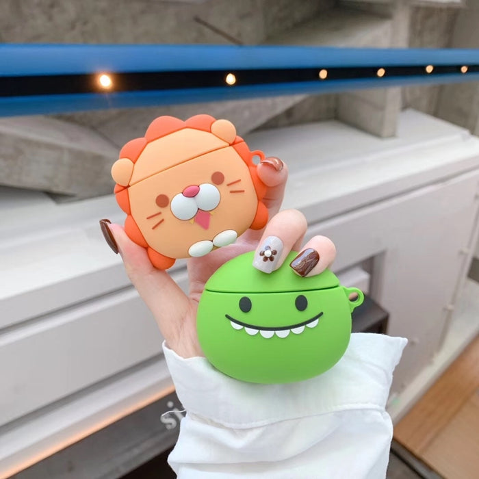 Para Apple AirPods 1/2 generación Universal inalámbrico león y dinosaurio soporte para auriculares funda protectora Bluetooth, Lion, Dinosaur
