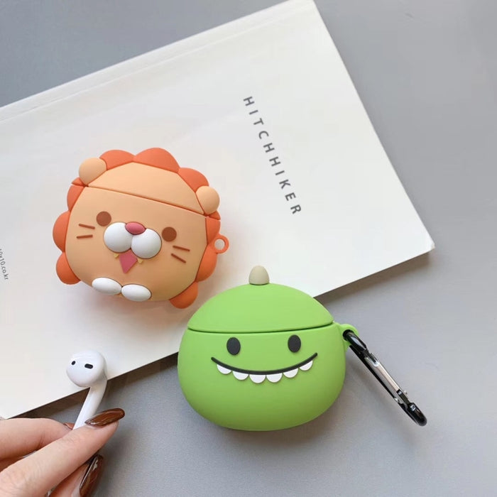 Para Apple AirPods 1/2 generación Universal inalámbrico león y dinosaurio soporte para auriculares funda protectora Bluetooth, Lion, Dinosaur