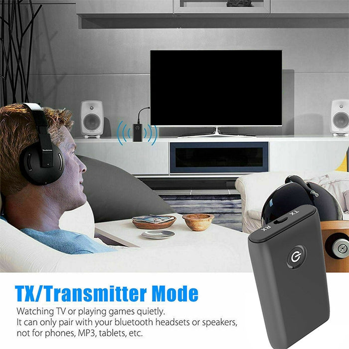 B10S Adaptador Bluetooth 5.0 Transmisor Bluetooth Receptor 2 en 1 Adaptador Bluetooth, black