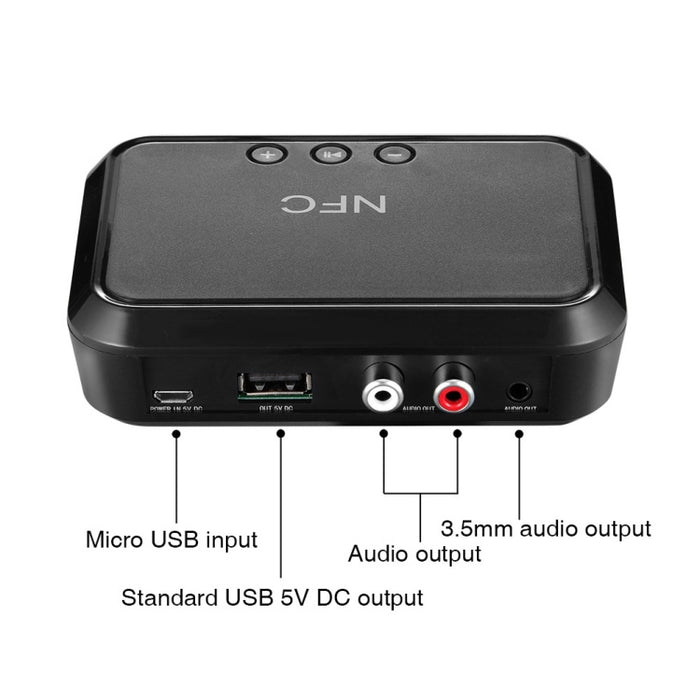 NFC Desktop Bluetooth Music Receiver 4.1 Adaptador Bluetooth Unidad USB Lee Altavoz Bluetooth, B10