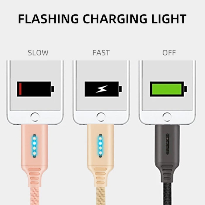 Línea de carga de apagado automático inteligente para aleación de zinc para línea de datos luminosos de Apple Running Lamp, black, white, glod, rose gold