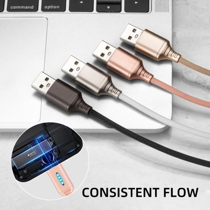 Línea de carga de apagado automático inteligente para aleación de zinc para línea de datos luminosos de Apple Running Lamp, black, white, glod, rose gold