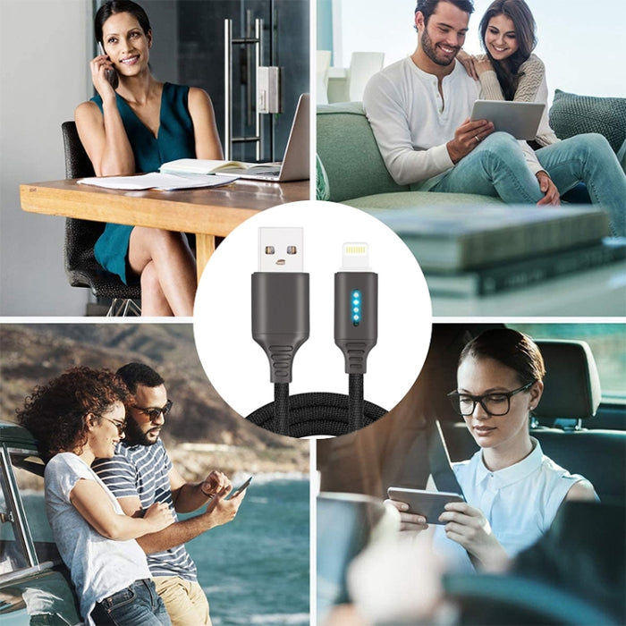 Línea de carga de apagado automático inteligente para aleación de zinc para línea de datos luminosos de Apple Running Lamp, black, white, glod, rose gold