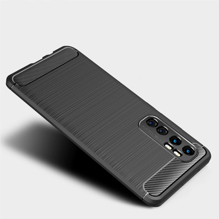 Para Xiaomi Mi Note 10 Lite Funda de TPU de fibra de carbono con textura cepillada, For Xiaomi Mi Note 10 Lite