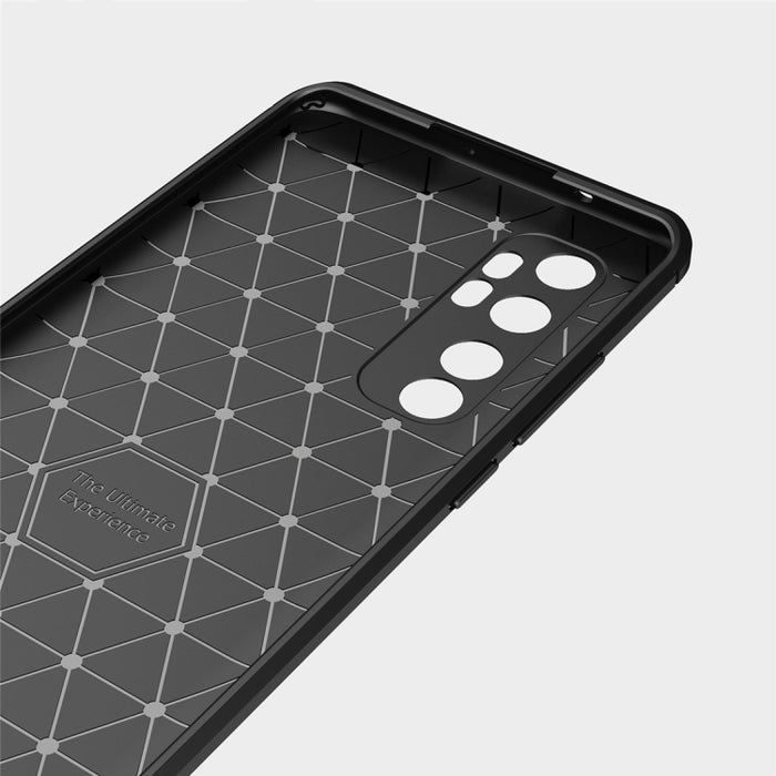 Para Xiaomi Mi Note 10 Lite Funda de TPU de fibra de carbono con textura cepillada, For Xiaomi Mi Note 10 Lite