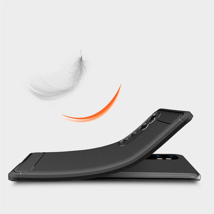 Para Xiaomi Mi Note 10 Lite Funda de TPU de fibra de carbono con textura cepillada, For Xiaomi Mi Note 10 Lite