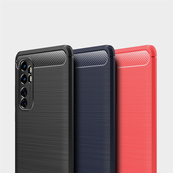 Para Xiaomi Mi Note 10 Lite Funda de TPU de fibra de carbono con textura cepillada, For Xiaomi Mi Note 10 Lite
