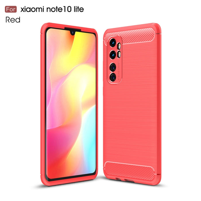 Para Xiaomi Mi Note 10 Lite Funda de TPU de fibra de carbono con textura cepillada, For Xiaomi Mi Note 10 Lite