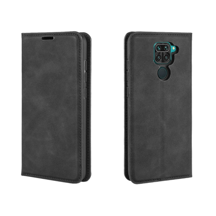 Para Xiaomi Redmi Note 9/10X 4G Funda de cuero con succión magnética de negocios de piel retro con soporte, ranuras para tarjetas y billetera, For Redmi Note 9 4G