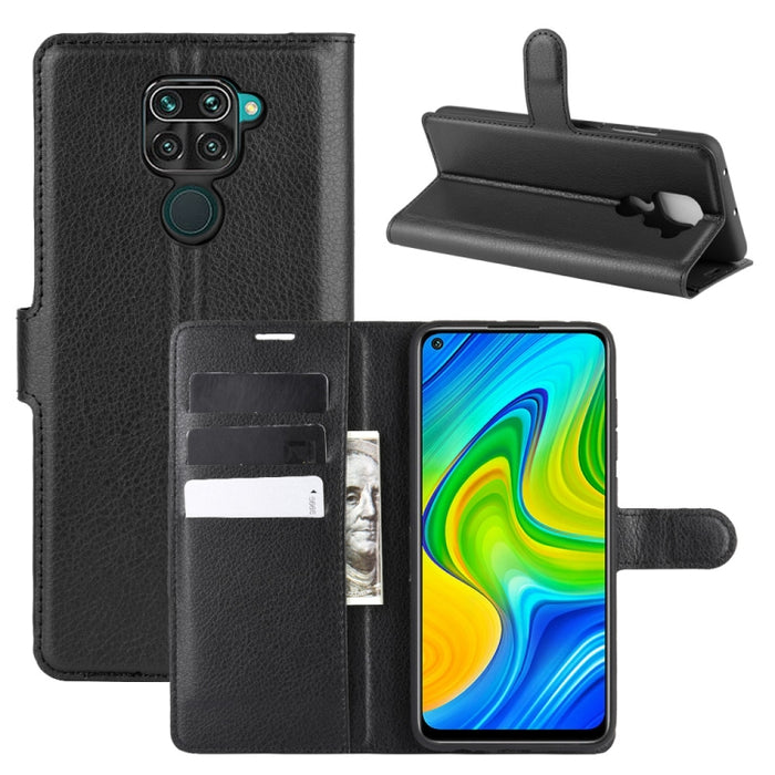 Para Xiaomi Redmi Note 9/10X 4G Litchi Texture Funda protectora con tapa horizontal con soporte, ranuras para tarjetas y billetera, For Redmi Note 10X 4G