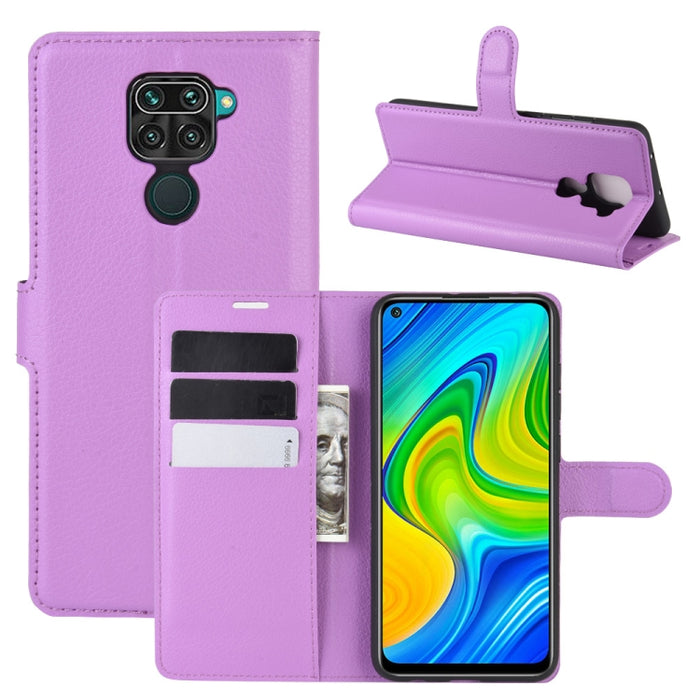 Para Xiaomi Redmi Note 9/10X 4G Litchi Texture Funda protectora con tapa horizontal con soporte, ranuras para tarjetas y billetera, For Redmi Note 10X 4G