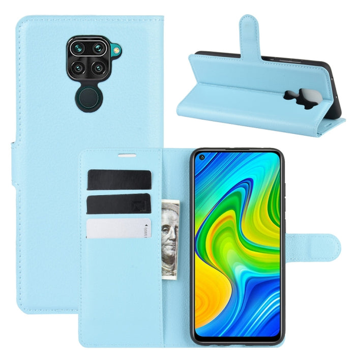 Para Xiaomi Redmi Note 9/10X 4G Litchi Texture Funda protectora con tapa horizontal con soporte, ranuras para tarjetas y billetera, For Redmi Note 10X 4G