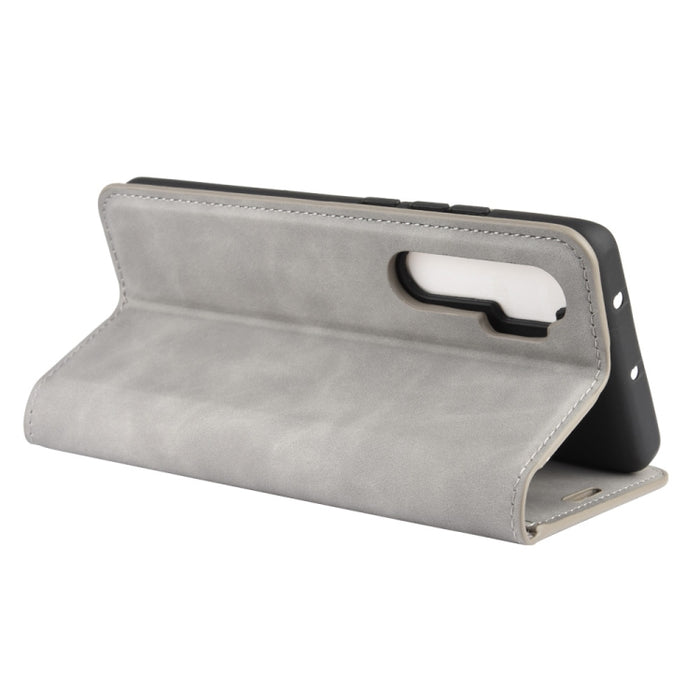 Para Xiaomi Mi Note 10 Lite Funda de cuero de succión magnética de negocios de piel retro con soporte y ranuras para tarjetas y billetera, For Xiaomi Mi Note 10 Lite
