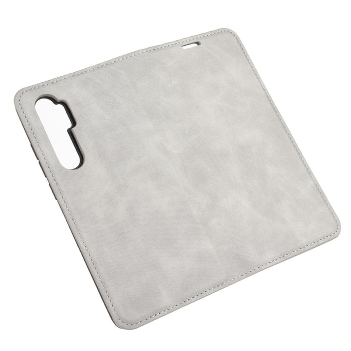 Para Xiaomi Mi Note 10 Lite Funda de cuero de succión magnética de negocios de piel retro con soporte y ranuras para tarjetas y billetera, For Xiaomi Mi Note 10 Lite