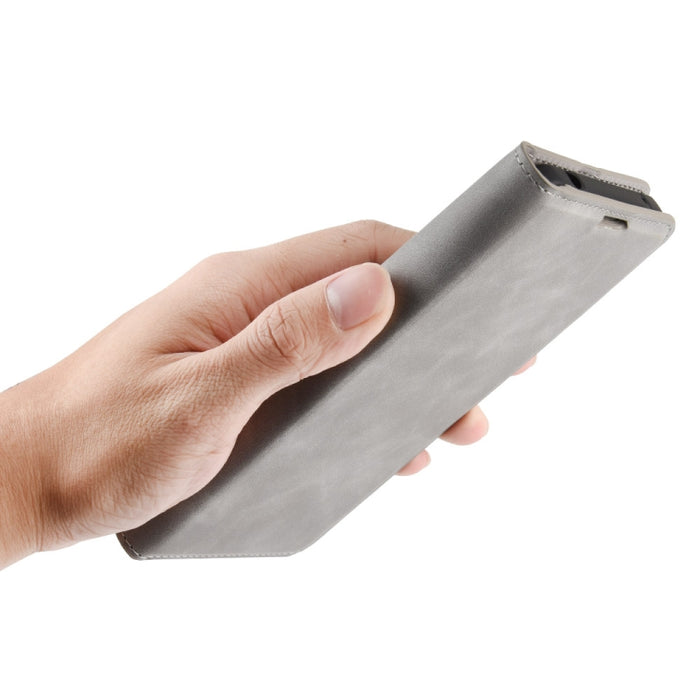 Para Xiaomi Mi Note 10 Lite Funda de cuero de succión magnética de negocios de piel retro con soporte y ranuras para tarjetas y billetera, For Xiaomi Mi Note 10 Lite