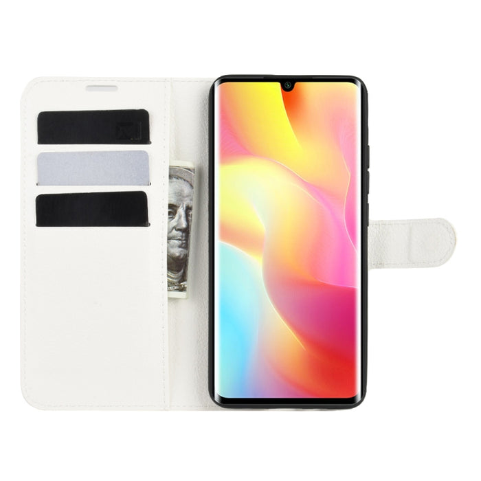Para Xiaomi Mi Note 10 Lite Litchi Texture Funda protectora con tapa horizontal con soporte y ranuras para tarjetas y billetera, For Xiaomi Mi Note 10 Lite