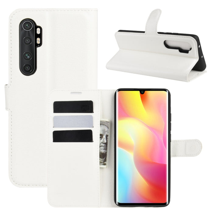 Para Xiaomi Mi Note 10 Lite Litchi Texture Funda protectora con tapa horizontal con soporte y ranuras para tarjetas y billetera, For Xiaomi Mi Note 10 Lite