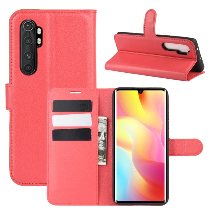 Para Xiaomi Mi Note 10 Lite Litchi Texture Funda protectora con tapa horizontal con soporte y ranuras para tarjetas y billetera, For Xiaomi Mi Note 10 Lite