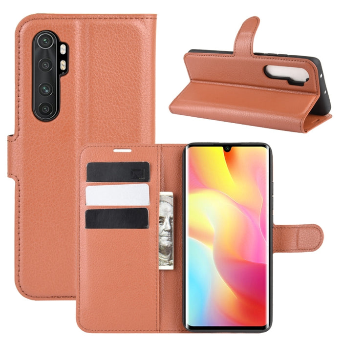 Para Xiaomi Mi Note 10 Lite Litchi Texture Funda protectora con tapa horizontal con soporte y ranuras para tarjetas y billetera, For Xiaomi Mi Note 10 Lite