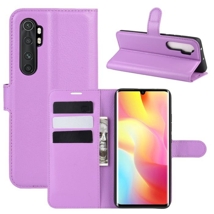 Para Xiaomi Mi Note 10 Lite Litchi Texture Funda protectora con tapa horizontal con soporte y ranuras para tarjetas y billetera, For Xiaomi Mi Note 10 Lite