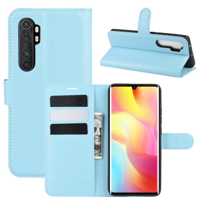 Para Xiaomi Mi Note 10 Lite Litchi Texture Funda protectora con tapa horizontal con soporte y ranuras para tarjetas y billetera, For Xiaomi Mi Note 10 Lite