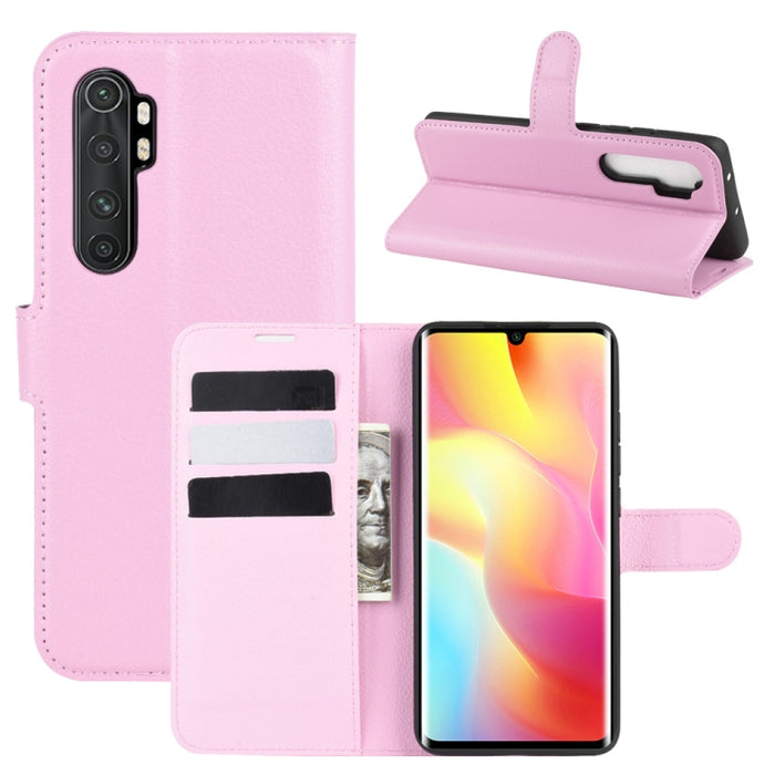 Para Xiaomi Mi Note 10 Lite Litchi Texture Funda protectora con tapa horizontal con soporte y ranuras para tarjetas y billetera, For Xiaomi Mi Note 10 Lite