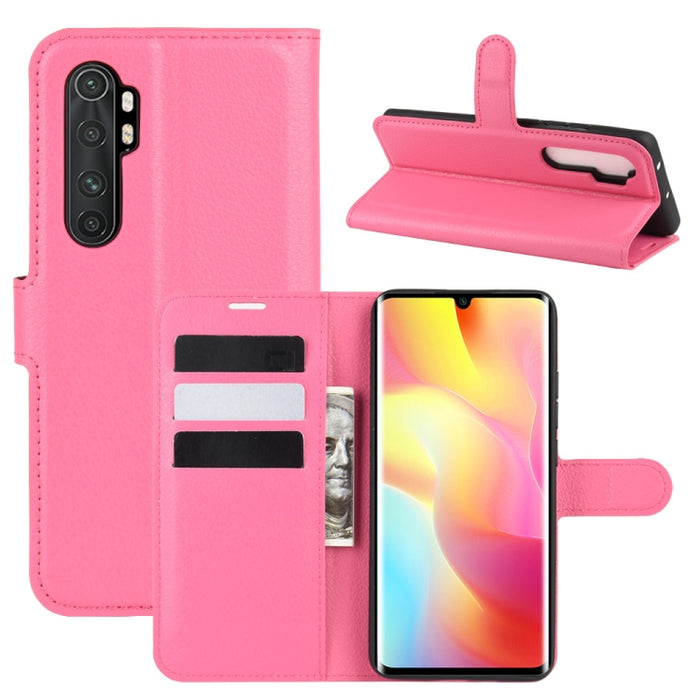 Para Xiaomi Mi Note 10 Lite Litchi Texture Funda protectora con tapa horizontal con soporte y ranuras para tarjetas y billetera, For Xiaomi Mi Note 10 Lite