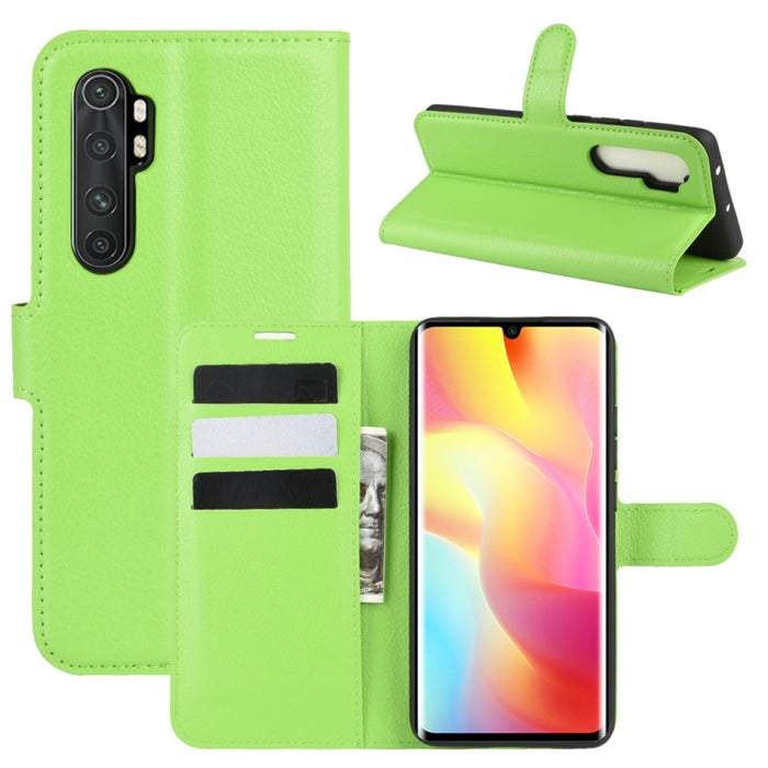 Para Xiaomi Mi Note 10 Lite Litchi Texture Funda protectora con tapa horizontal con soporte y ranuras para tarjetas y billetera, For Xiaomi Mi Note 10 Lite