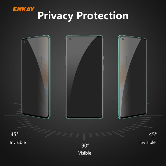 ENKAY Hat-Prince 0.26mm 9H 3D Curvado Calor Doblado Privacidad Anti-espía Pantalla completa Película de vidrio templado, For OnePlus 8 Pro, For OnePlus 8, For Huawei P40 Pro, For Xiaomi Mi 10 / Mi 10 Pro