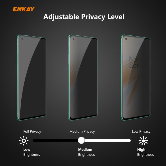 ENKAY Hat-Prince 0.26mm 9H 3D Curvado Calor Doblado Privacidad Anti-espía Pantalla completa Película de vidrio templado, For OnePlus 8 Pro, For OnePlus 8, For Huawei P40 Pro, For Xiaomi Mi 10 / Mi 10 Pro