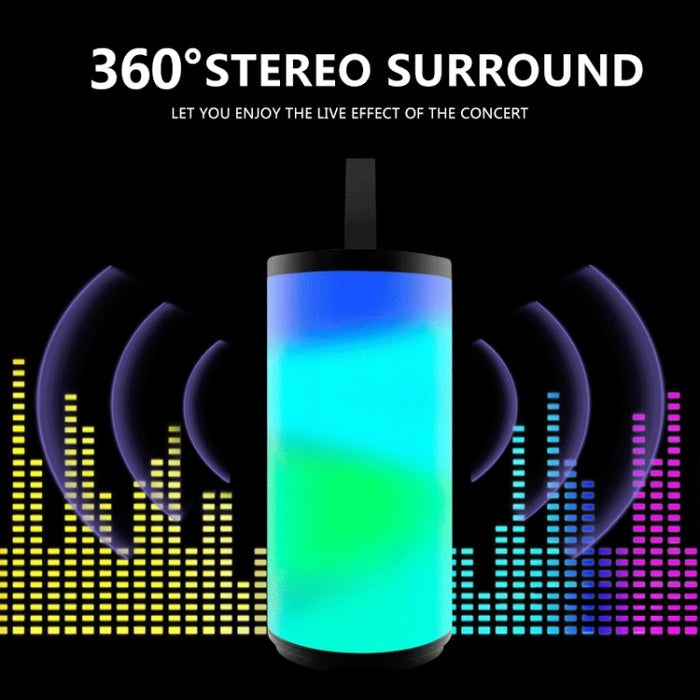 T & G TG169 LED altavoz portátil con Bluetooth Subwoofer impermeable al aire libre 3D estéreo Mini altavoz inalámbrico compatible con tarjeta AUX FM TF