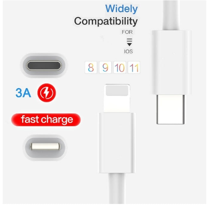 PD 18W USB-C / Type-C a cable de datos de carga de flash de 8 pines para iPhone X / 11 / 11 Pro / 11 Pro Max / XR / SE 2020, 1m, 2m
