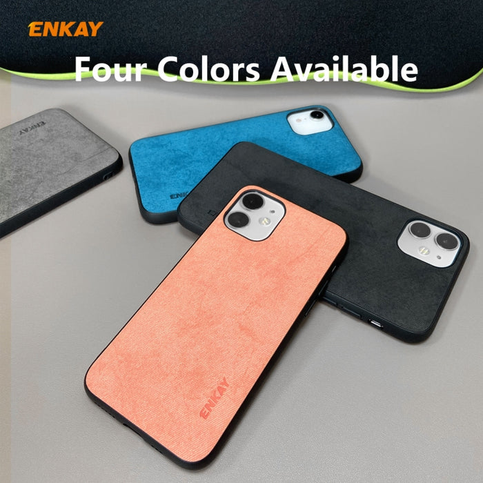 Para iPhone 11 ENKAY ENK-PC028 Serie de negocios Textura de tela Cuero de PU + TPU Estuche delgado y suave, For iPhone 11