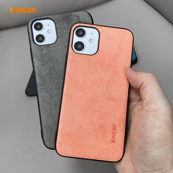 Para iPhone 11 ENKAY ENK-PC028 Serie de negocios Textura de tela Cuero de PU + TPU Estuche delgado y suave, For iPhone 11