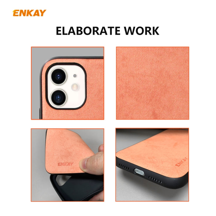 Para iPhone 11 ENKAY ENK-PC028 Serie de negocios Textura de tela Cuero de PU + TPU Estuche delgado y suave, For iPhone 11
