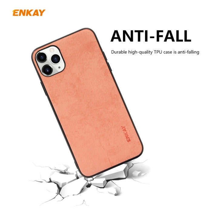 Para iPhone 11 Pro ENKAY ENK-PC029 Serie de negocios Textura de tela PU Cuero + TPU Funda delgada suave, For iPhone 11 Pro