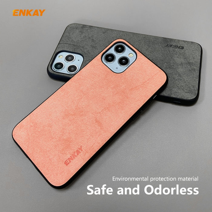 Para iPhone 11 Pro ENKAY ENK-PC029 Serie de negocios Textura de tela PU Cuero + TPU Funda delgada suave, For iPhone 11 Pro