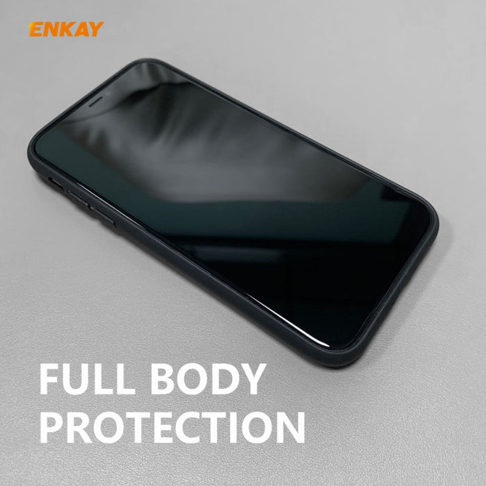 Para iPhone 11 Pro ENKAY ENK-PC0292 2 en 1 Serie de negocios Textura de tela Cuero de PU + TPU Funda de estuche delgado y suave ＆ 0.26mm 9H 2.5D Película de vidrio templado, For iPhone 11 Pro