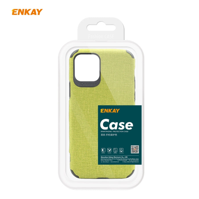 Para iPhone 11 Pro Max ENKAY ENK-PC0332 2 en 1 Business Series Textura de mezclilla Cuero de PU + TPU Funda de estuche delgado y suave ＆ 0.26mm 9H 2.5D Película de vidrio templado, For iPhone 11 Pro Max